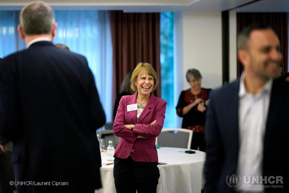 Annick Suzor Weiner at the linked event ‘Collaboration Space: Private Sector Engagement in Achieving 15 Percent Enrolment of Refugees in High Education’