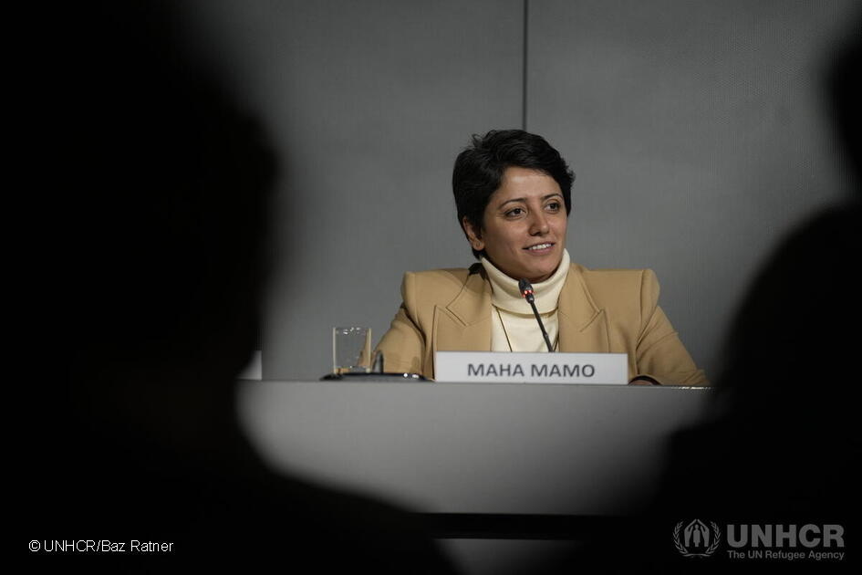 Maha Mamo at the High-Level Event ‘From pledges to results: Realizing a world free from statelessness through collaborative action’, one of a series of discussions at the Global Refugee Forum 2023.