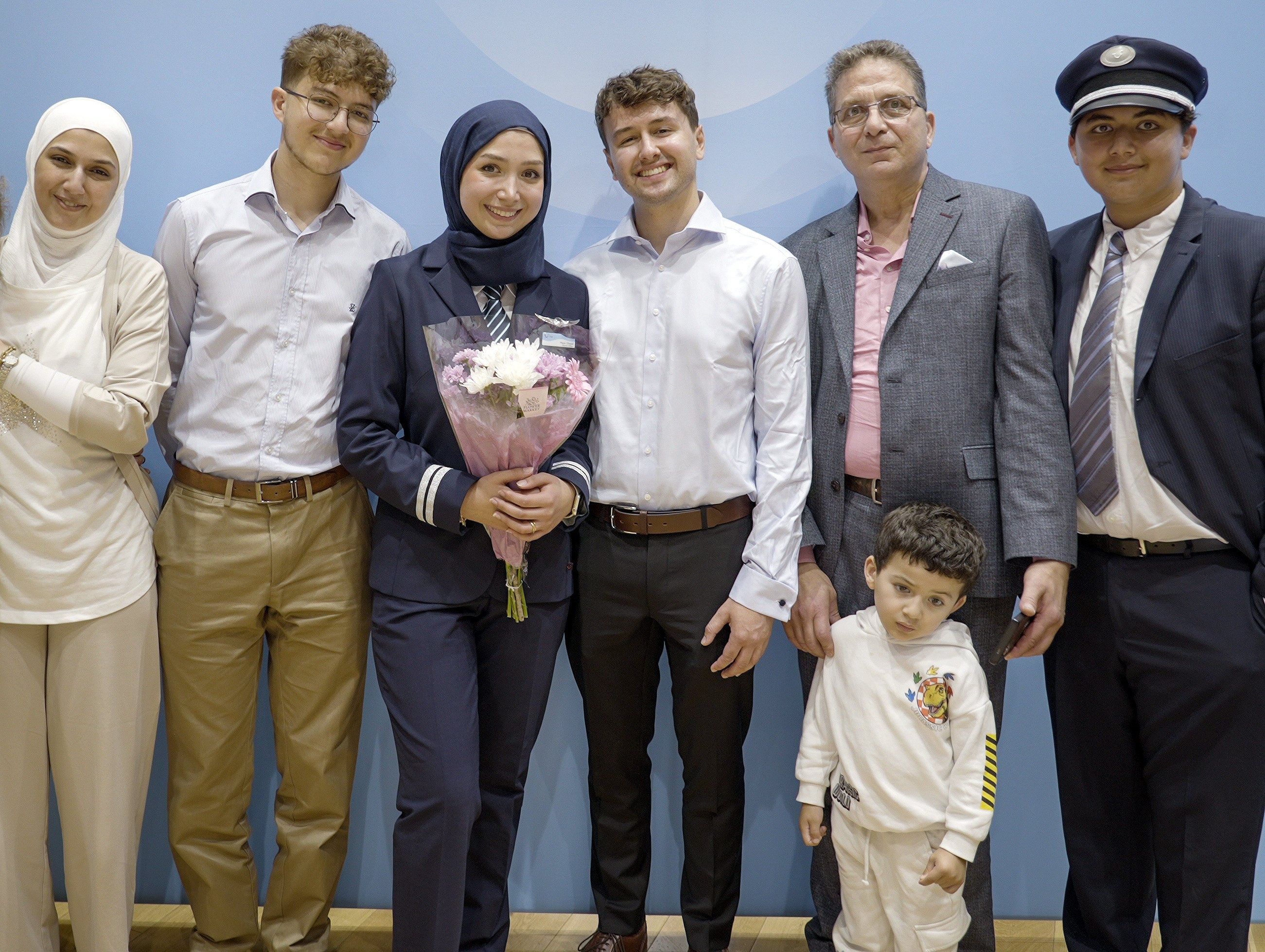 United Kingdom. UNHCR Goodwill Ambassador Maya Ghazal 'gets her wings', qualifying as a commercial pilot.