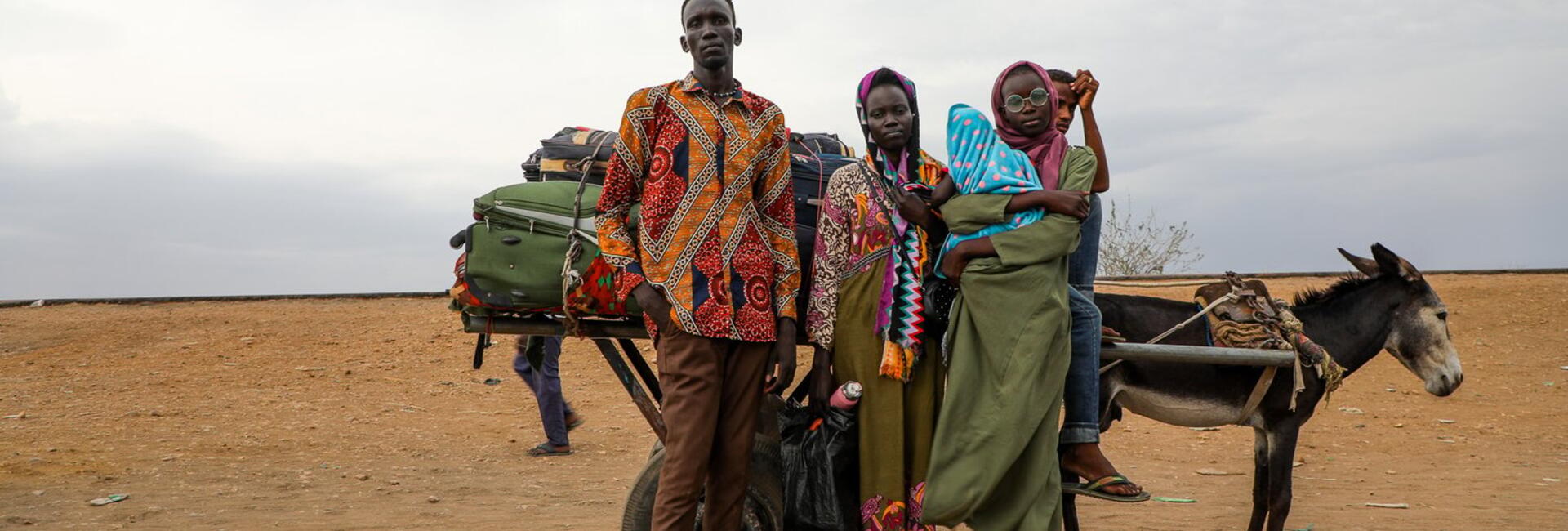 Malual Mayom Deng et sa famille au poste frontière de Joda à Renk, au Soudan du Sud