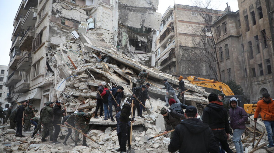 Syria. People search for survivors after a massive earthquake