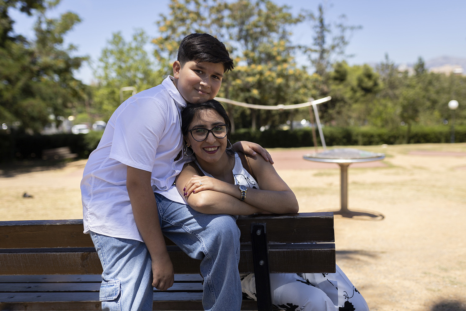 Karime spends a quiet moment with her youngest son