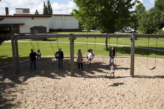 Children playing on playground