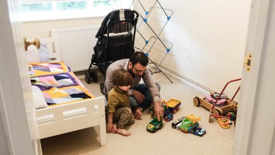 Father playing with child