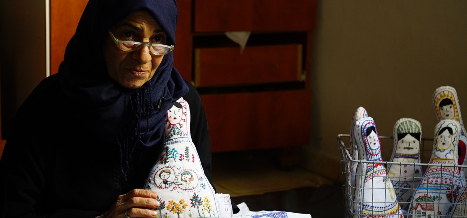 Lebanon. Embroiding dreams and hopes of Syrian mothers in war-torn Aleppo on stuffed dolls