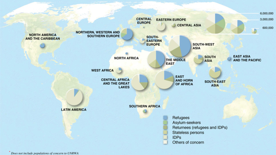 Map: Global Trends 2010 - Populations of concern