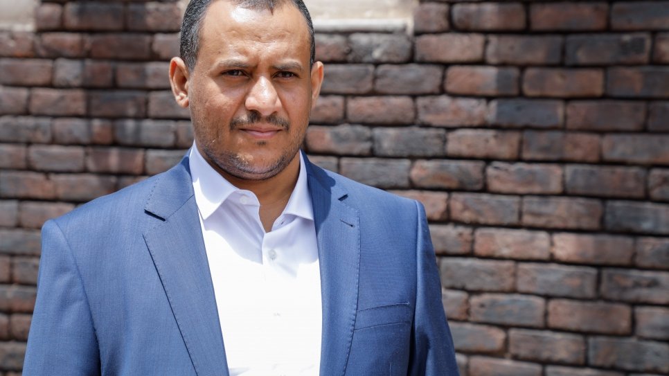 Head and co-founder of Jeel Albena, Ameen Jubran, 37, pictured in Sana’a, Yemen. © UNHCR/Ahmed Haleem