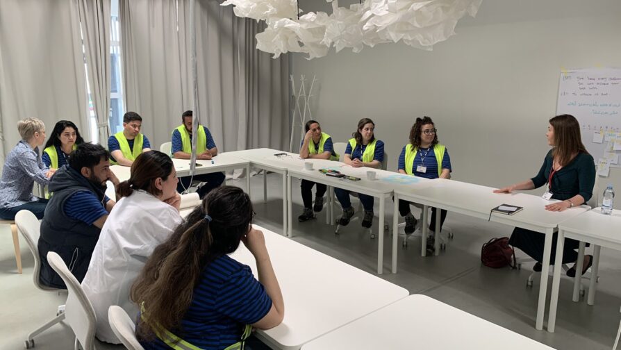 Layal and fellow interns attend introductory session on the first day of internship @J.Kapic/UNHCR