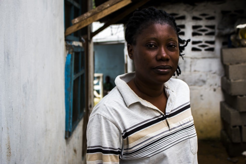 Georgia Theddus, mother to three stateless children Liberia