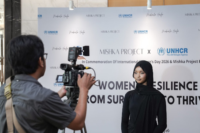 Seorang pengungsi di acara Mishka Project x UNHCR