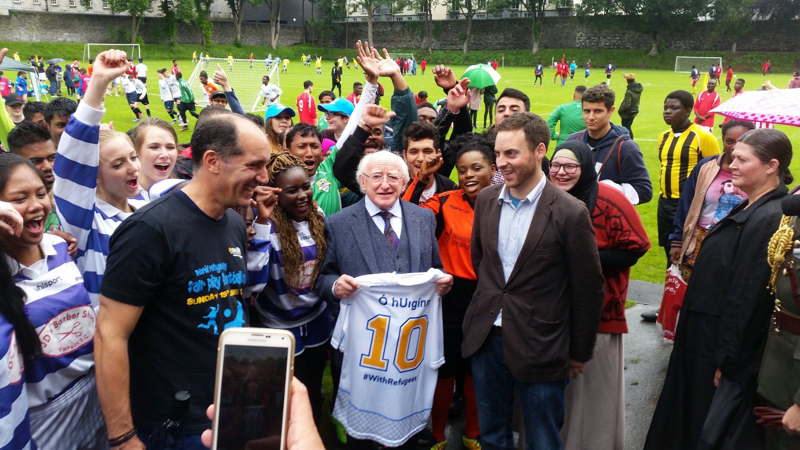 President of Ireland Michael D. Higgins kicks off UNHCR/SARI’s 7th annual Fair Play Football Cup