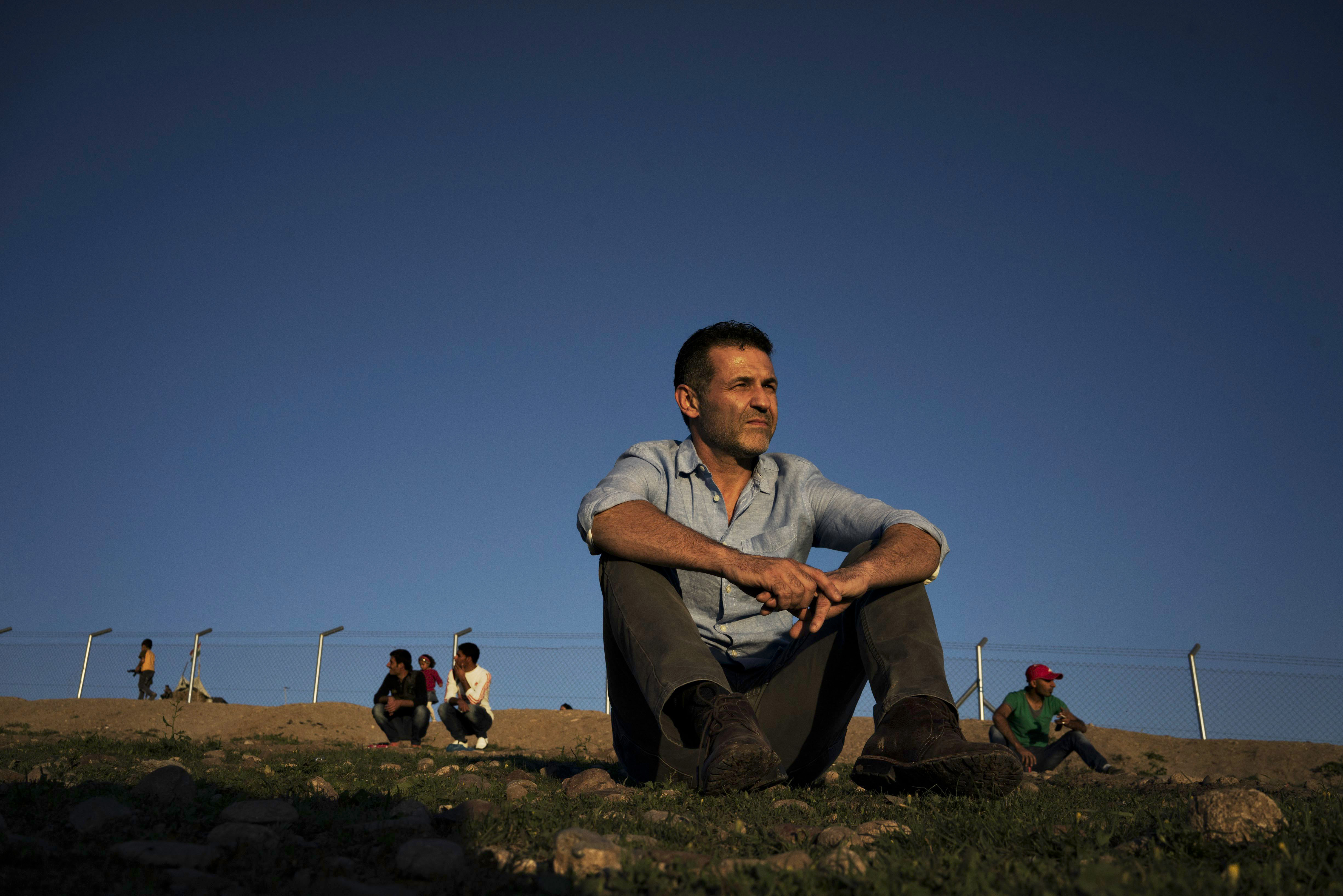 Iraq. Khaled Hosseini, Goodwill Ambassador for UNHCR, the UN Refugee Agency, visits Syrian refugees in Norther Iraq