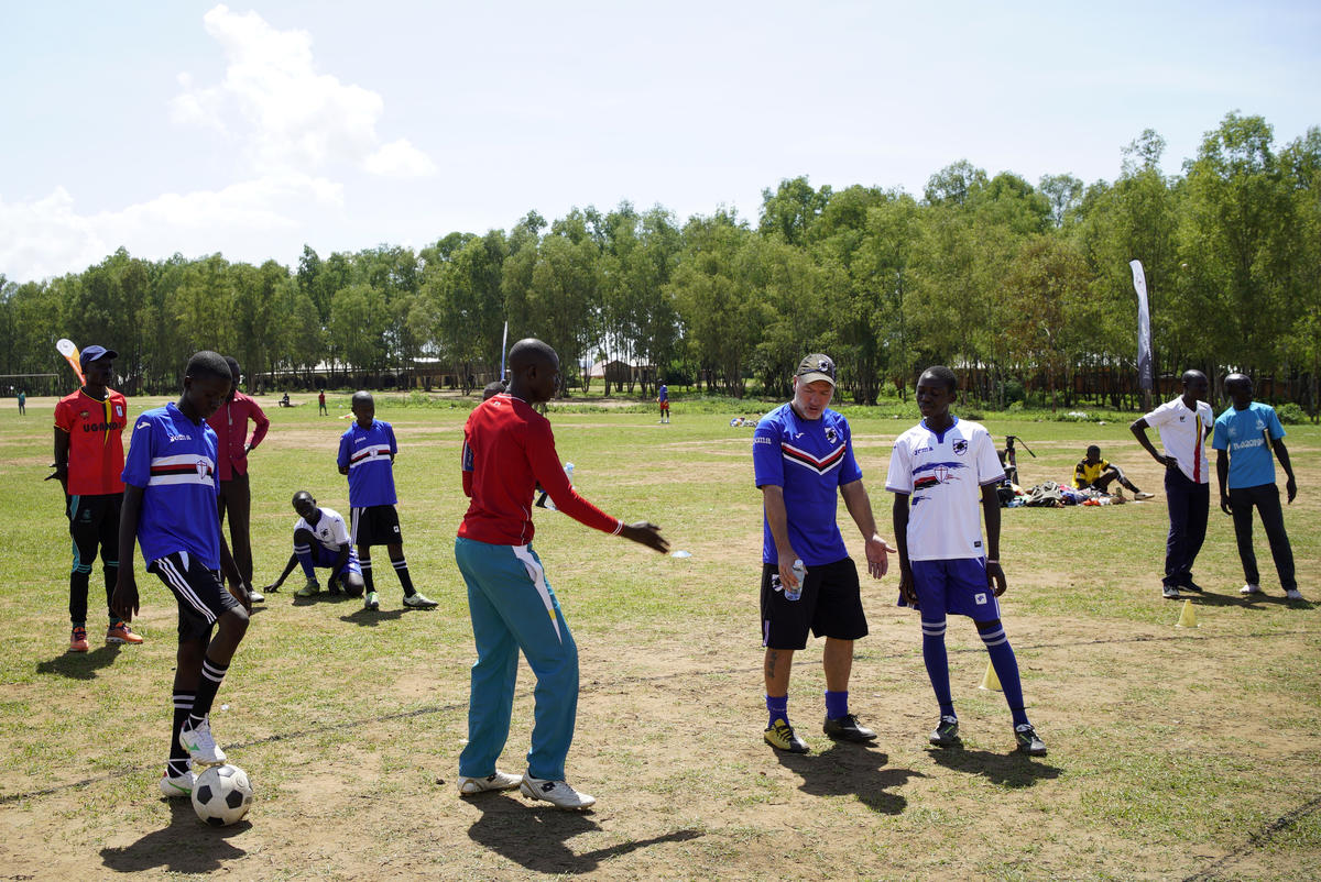 Uganda.  Three days football training for refugees and host community in West Nile with the Sampdoria Camp coaches.