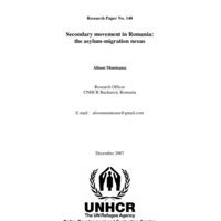 Secondary movement in Romania: the asylum-migration nexus, Alison Munteanu