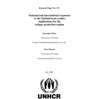 National and international responses to the Zimbabwean exodus: implications for the refugee protection regime, Alexander Betts and Esra Kaytaz