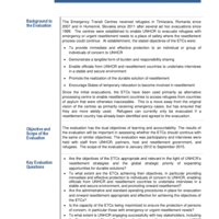 Evaluation of Emergency Transit Centres Romania and Slovak Republic