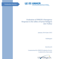 Evaluation of UNHCR's Emergency Response to the influx of Syrian Refugees into Turkey - Full report