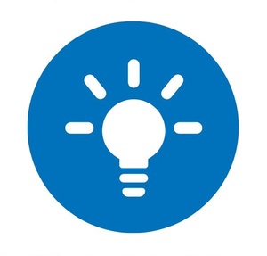 An icon of a light bulb that lights up, representing an idea