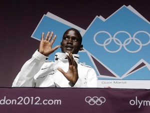 Guor Marial, a refugee competing at the London Olympics nearly 20 years after he was forced to flee from his village in South Sudan.