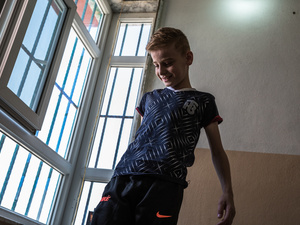 Iraq. Yazidi child gets ready to reunite with his mother in Canada