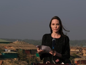 Bangladesh. UNHCR Special Envoy, visit to Rohingya refugees in Kutapalong mega camp in Cox's Bazaar