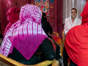 Bangladesh. UNHCR Special Envoy Angelina Jolie visits Rohingya refugees in Chakmarkul camp.