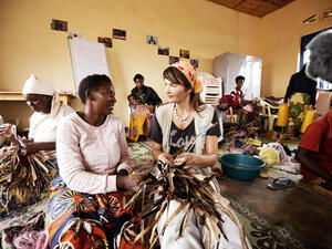 Rwanda. UNHCR Goodwill Ambassador Helena Christensen visits Burundian refugees in Rwanda