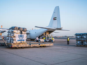 United Arab Emirates. Airlift of emergency humanitarian relief for Mediterranean sea arrivals in Greece.