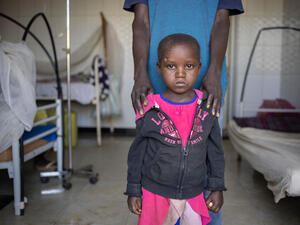 Democratic Republic of the Congo. IDP girl in hospital
