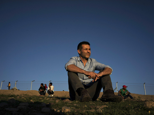 Iraq. Khaled Hosseini, Goodwill Ambassador for UNHCR, the UN Refugee Agency, visits Syrian refugees in Norther Iraq
