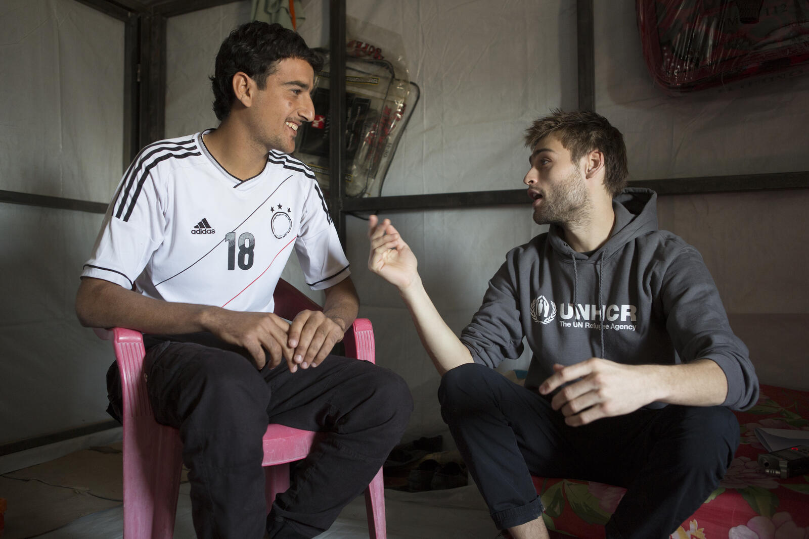 Iraq. UNHCR High Profile Supporter Douglas Booth visits refugees and IDPs