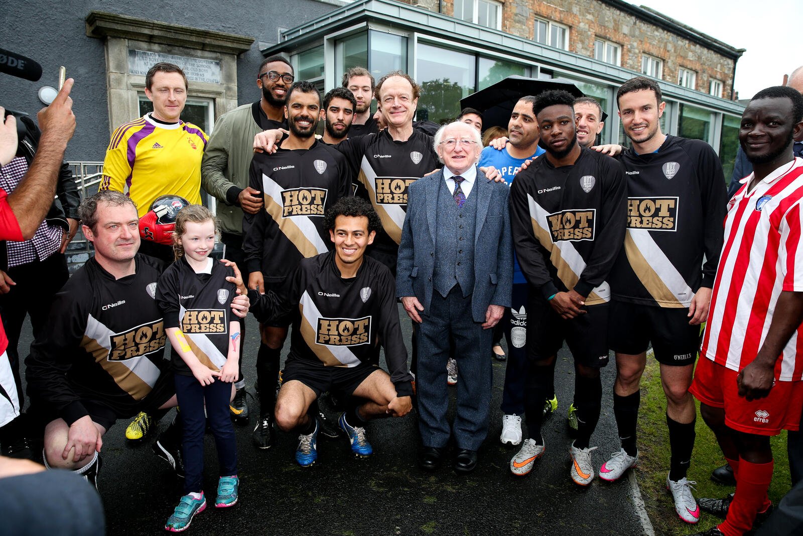 President Michael D Higgins at the World Refugee Day, Fair Play Football Cup 2016 in Dublin, Ireland