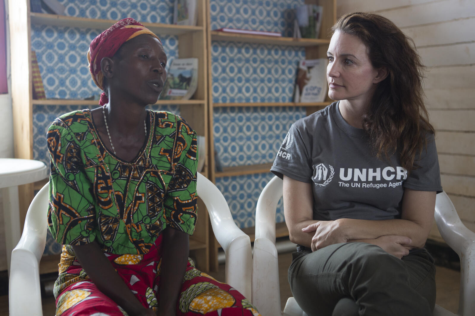 Rwanda. UNHCR Goodwill Ambassador Kristin Davis visits refugees