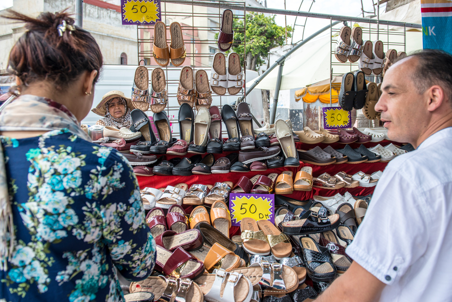 A Syrian refugee and a shoemaker in his thriving workshop in Casablanca after winning a first prize for the most successful enterprising refugee project