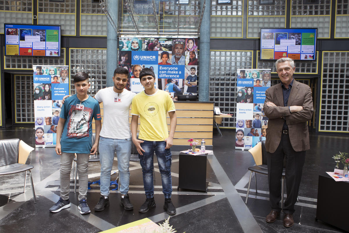 Switzerland. UNHCR Filippo Grandi meets with unaccompanied and separated children.