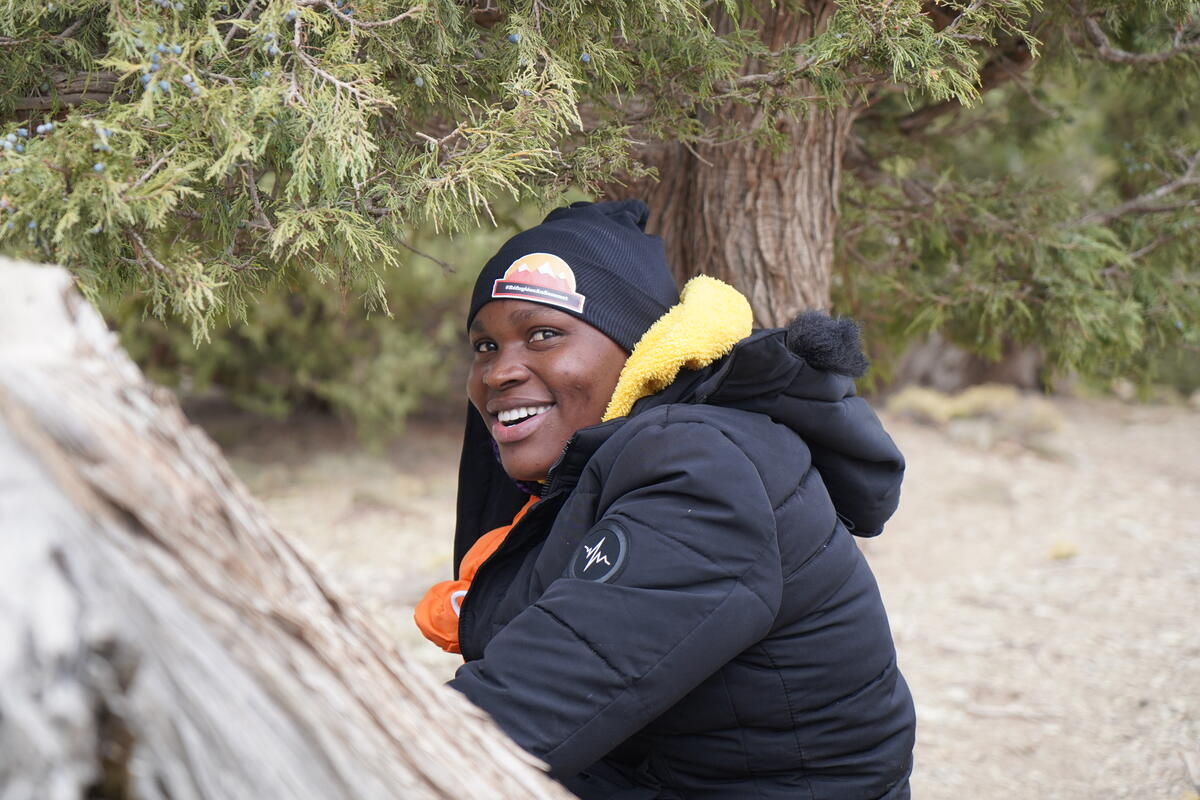 Morocco. Refugee women climbing the Toubkal.