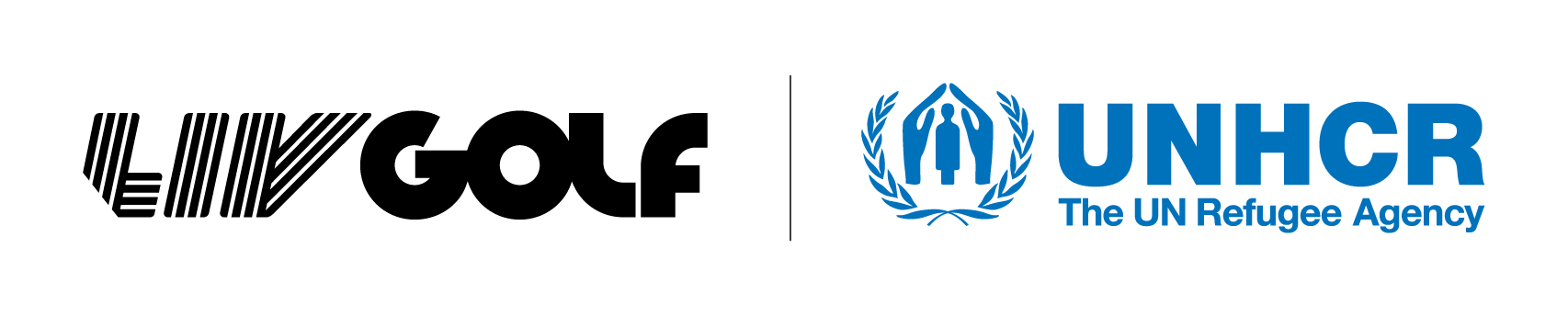 LIV Golf and UNHCR logos