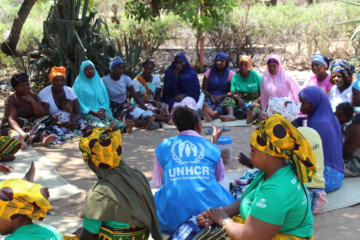 Displaced women gather for psychosocial support and healing in Cabo Delgado.