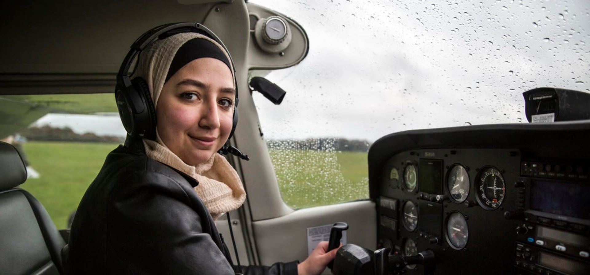 United Kingdom. Young Syrian refugee learns to fly