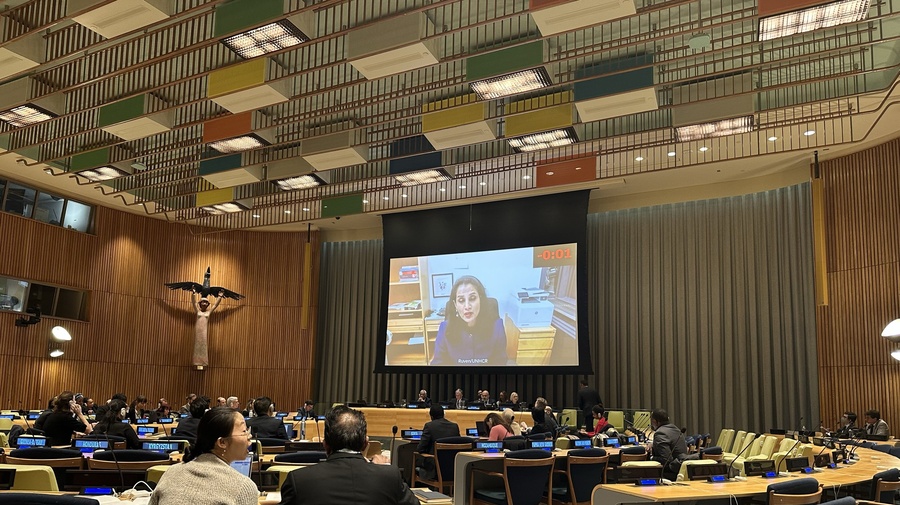 Assistant High Commissioner for Protection, Ruvendrini Menikdiwela, elivers a statement to the Peacebuilding Commission.