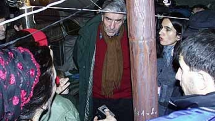 High Commissioner Ruud Lubbers during a visit Wednesday to a camp for internally displaced Chechens.