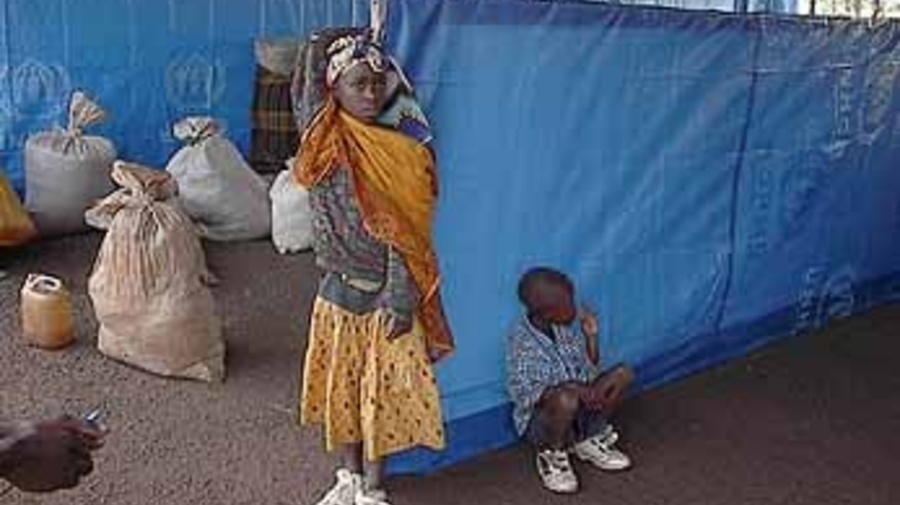 Two repatriated Burundian children at the Songore transit centre.