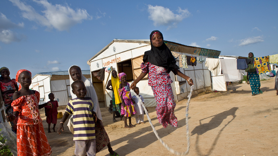 Nigeria. Internally displaced people in Bakassi camp, Maiduguri