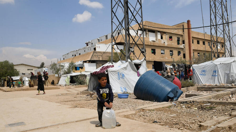 Syria. Displaced residents living in desperate shelter conditions