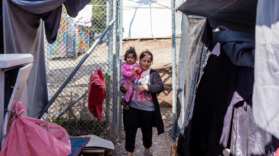 Greece. Refugee families struggling on island of Samos