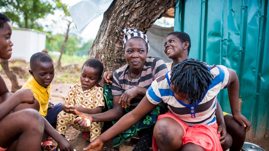 Nigeria. Cameroonian refugees relocated to Adagom settlement