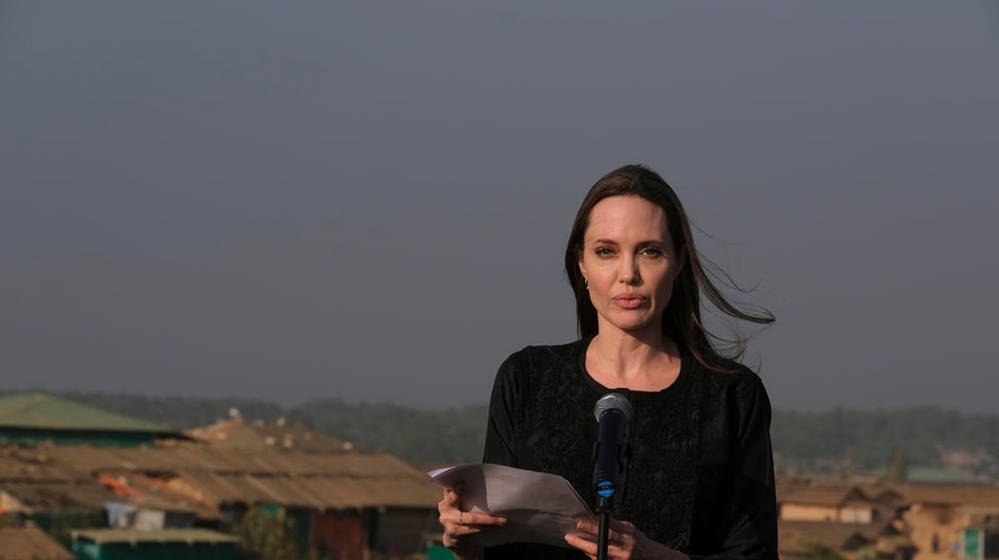 Bangladesh. UNHCR Special Envoy, visit to Rohingya refugees in Kutapalong mega camp in Cox's Bazaar