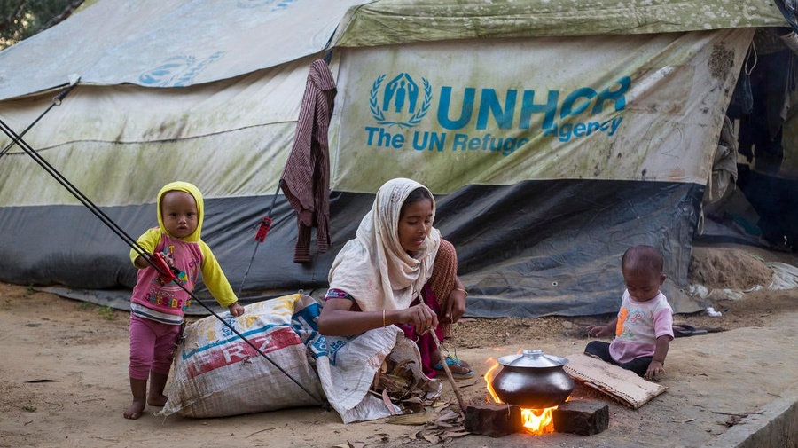 Bangladesh. New arrivals at UNHCR Transit Centre