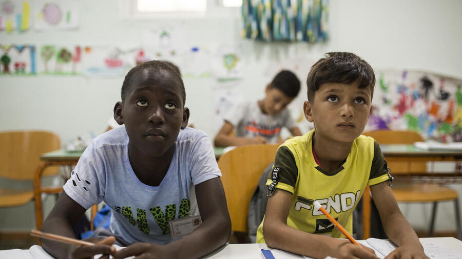 Greece. Refugee children in Kos waiting for a chance to attend school