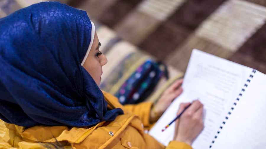 Lebanon. DAFI/HOPES student at home in Beqaa Valley